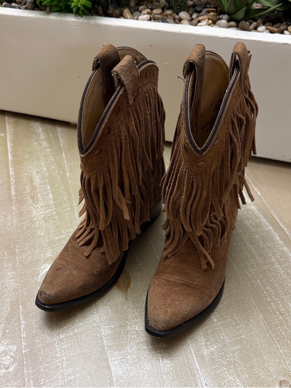 Smoky Mountain Boots Size 13.5 Girls Fringe Suede Western Boots